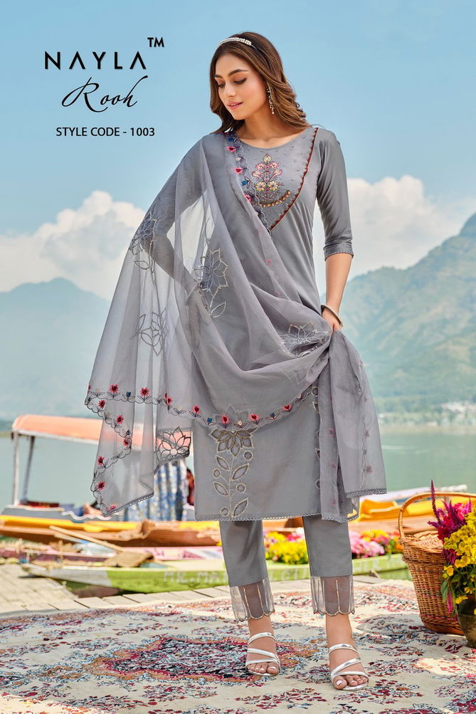 Rooh By Nayla Chanderi Work Readymade Suits Catalog